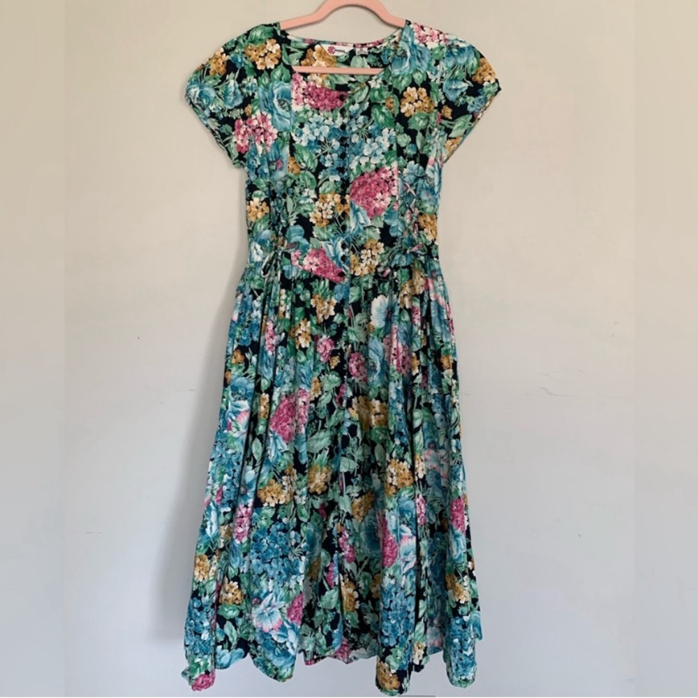 🌸 Vintage PHOOL Floral Fairy Midi Dress – Cottagecore Boho Perfection 🌼